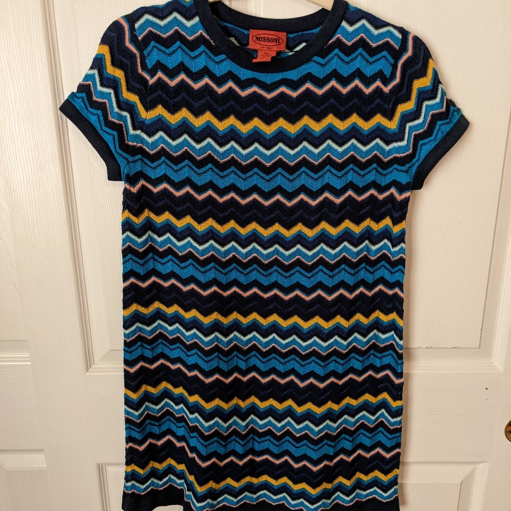 Missoni Blue Chevron Knit Dress